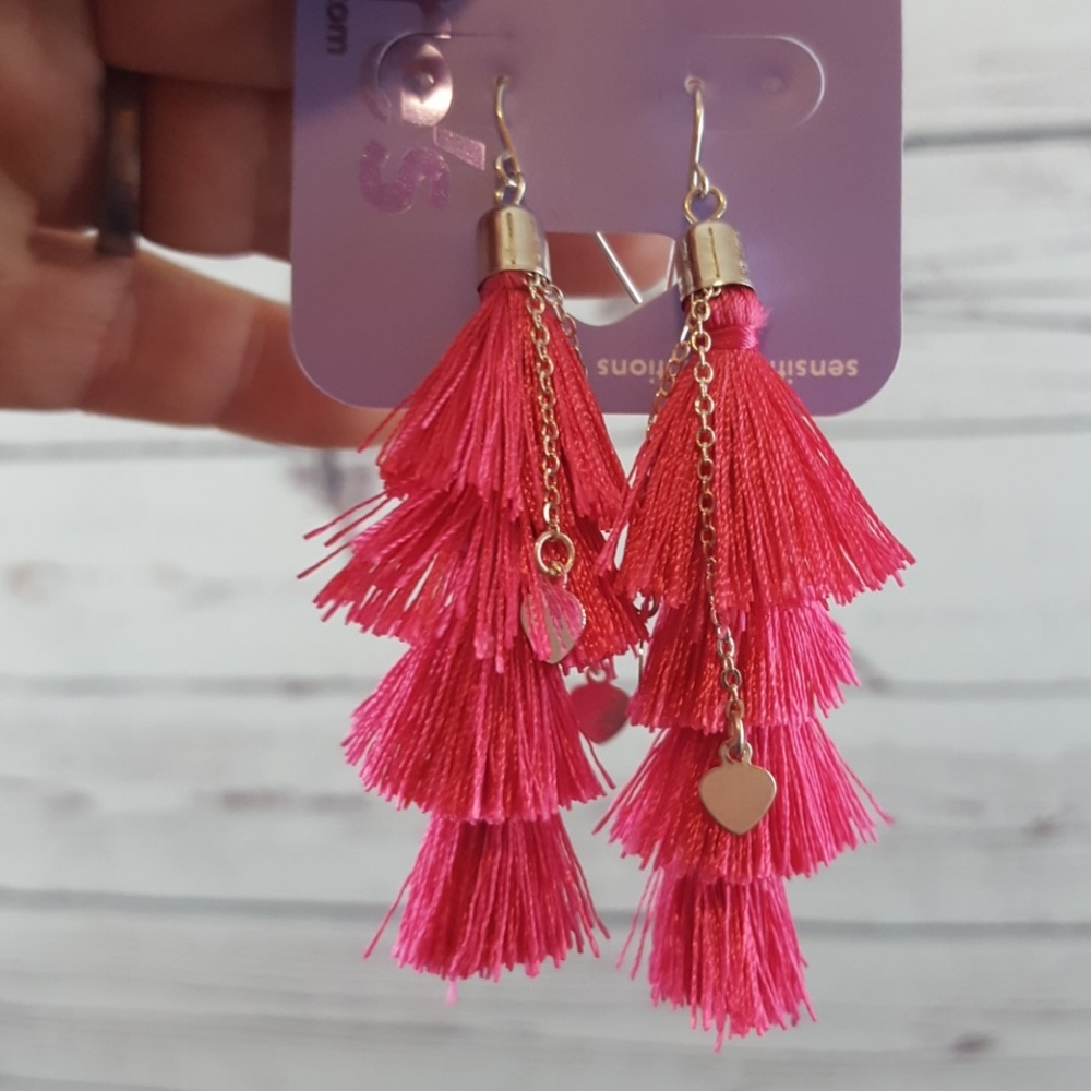 BOGO FREE NWT Tassel and Heart Earrings